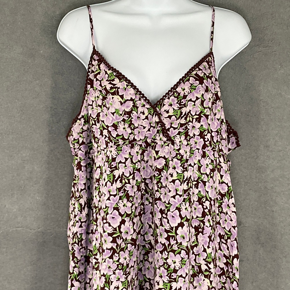 BP Floral Print Slip Dress Dainty Cottage Babydoll Embroidered Trim Sz XL - Picture 4 of 13